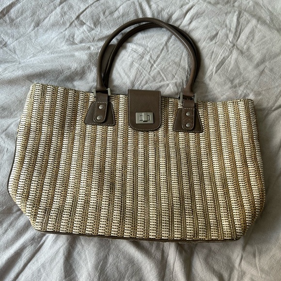 Levenger Handbags - Levenger woven tote bag